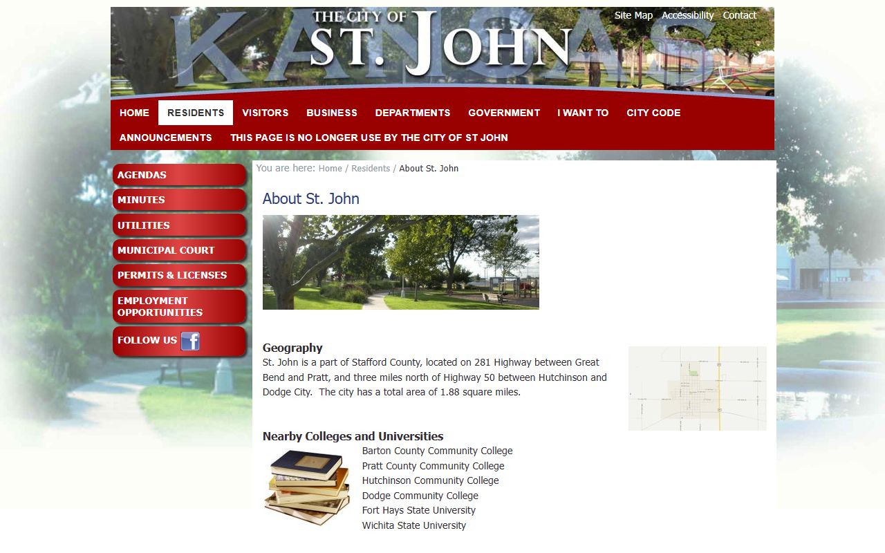 Stafford County Clerk of the District Court St. John local geography