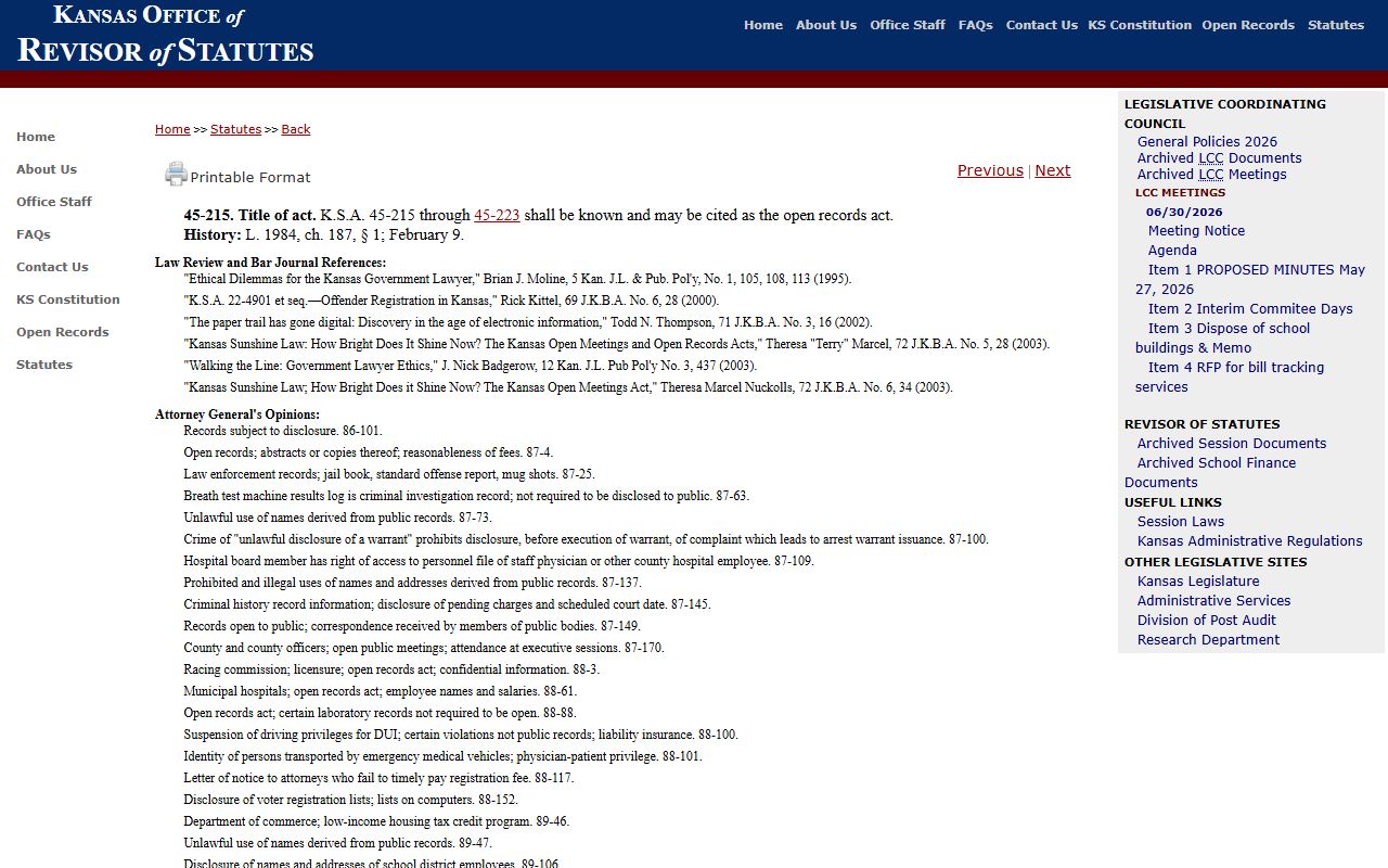 Stafford County arrest records Kansas Open Records Act title source