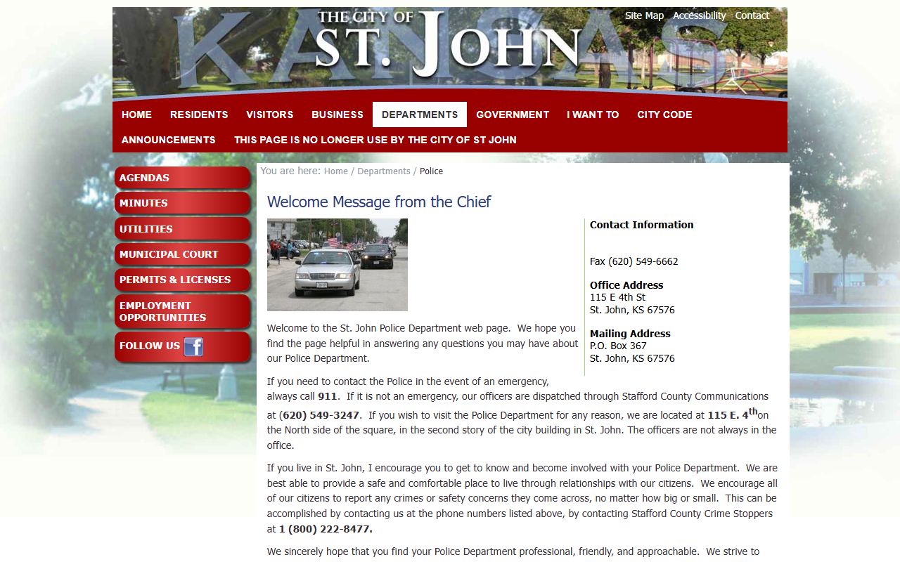 Stafford County arrest records St. John Police and communications source