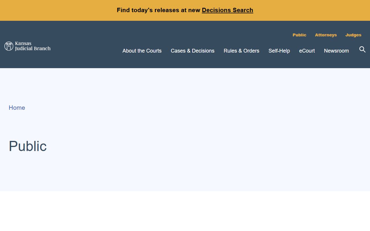 Stafford County court records Kansas Judicial Branch public access page