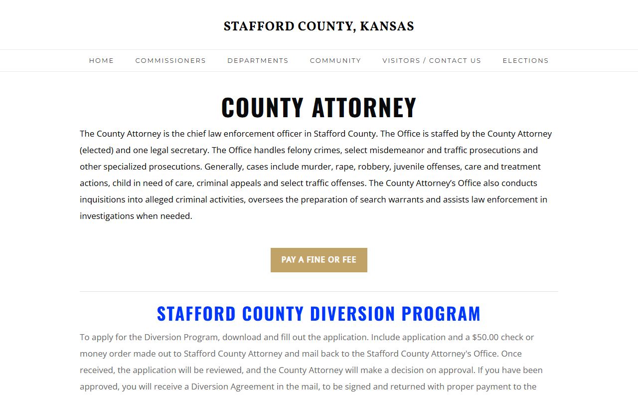 Stafford County criminal court records County Attorney page