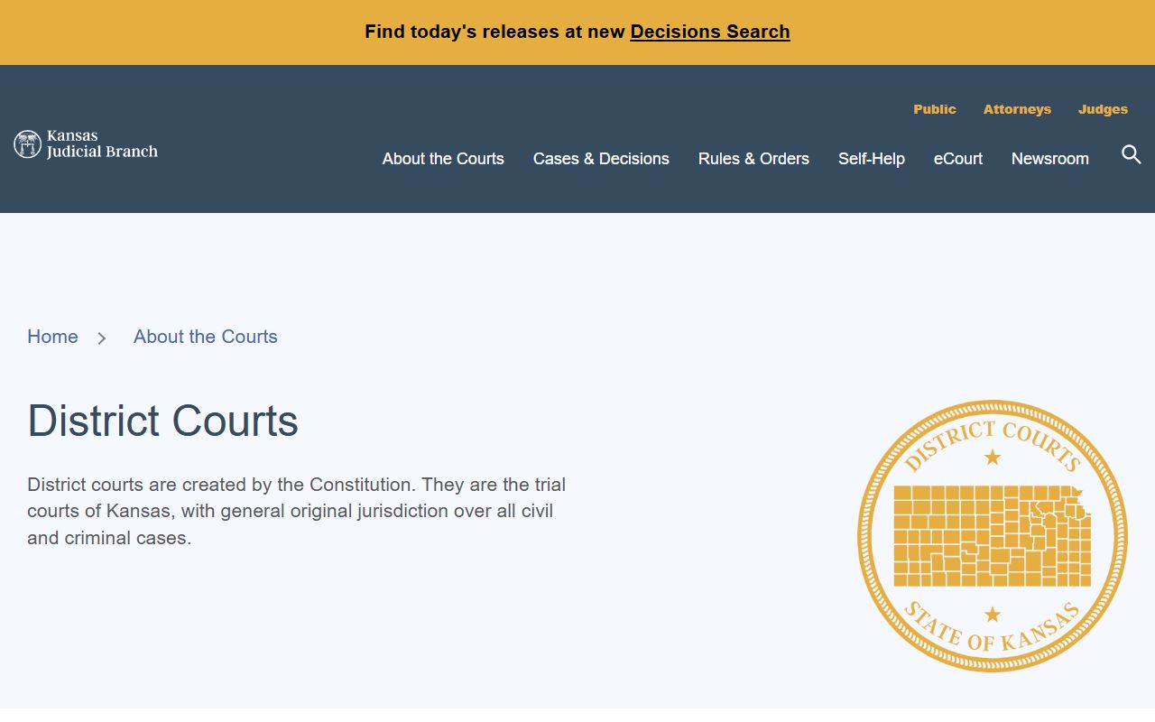 Stafford County District Court Kansas District Courts overview