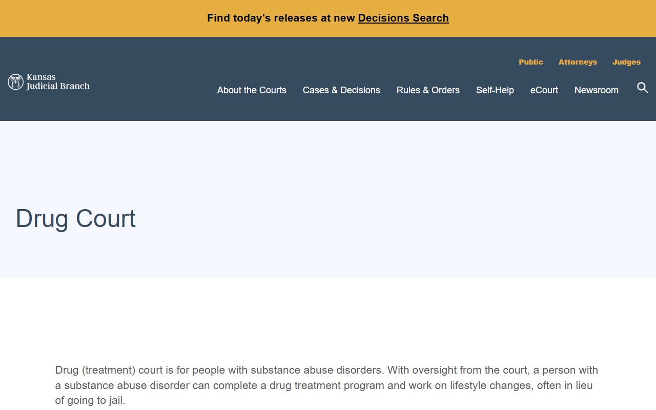 Stafford County District Court Kansas drug court overview