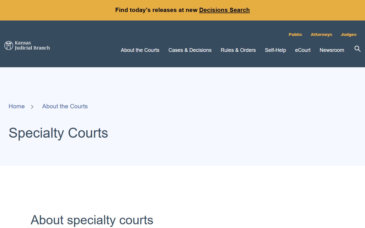 Stafford County District Court Kansas specialty courts overview