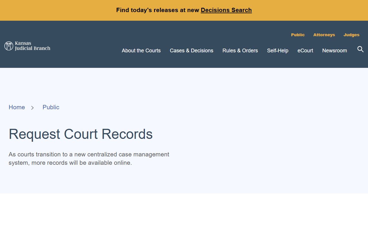 Stafford County court records Kansas court records request process