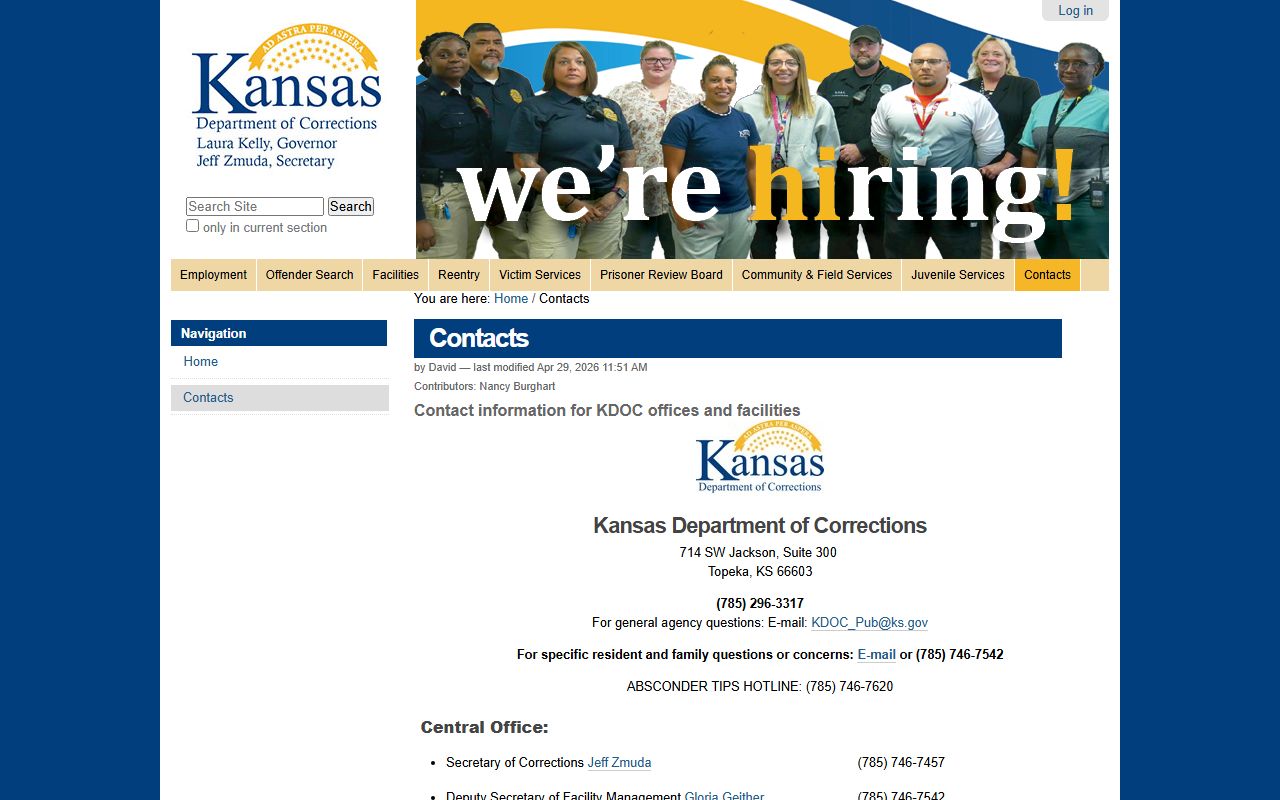 Stafford County inmate search KDOC contact source