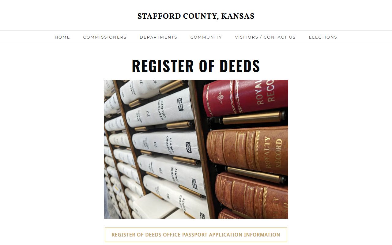Stafford County probate records Register of Deeds record access