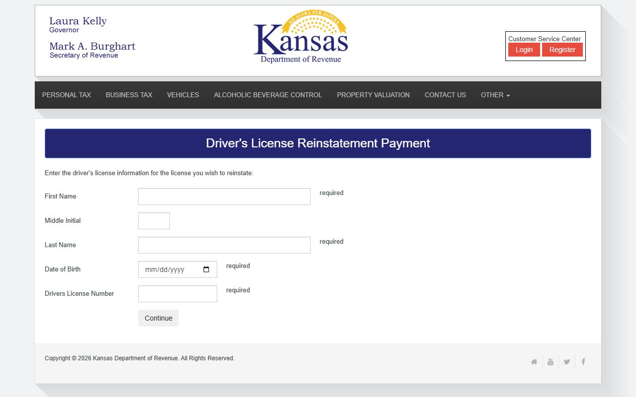 Stafford County traffic court records KDOR driver reinstatement payment